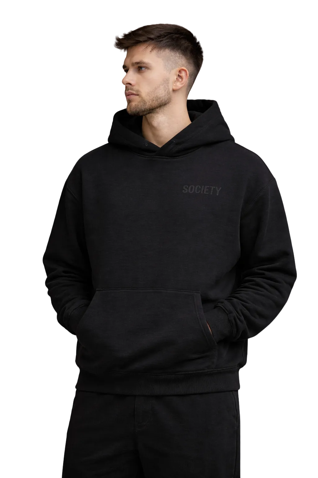 SOCIETY LOGO HOODIE - MONOCHROME