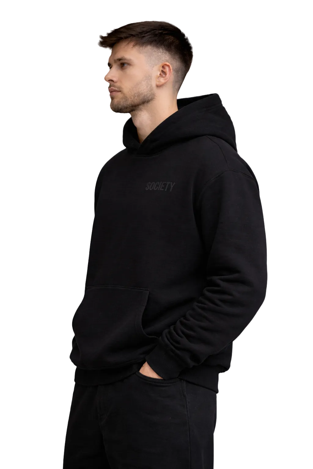 SOCIETY LOGO HOODIE - MONOCHROME
