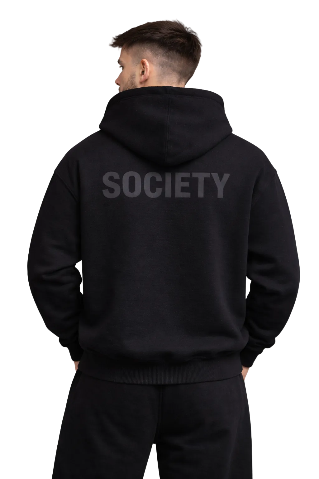 SOCIETY LOGO HOODIE - MONOCHROME